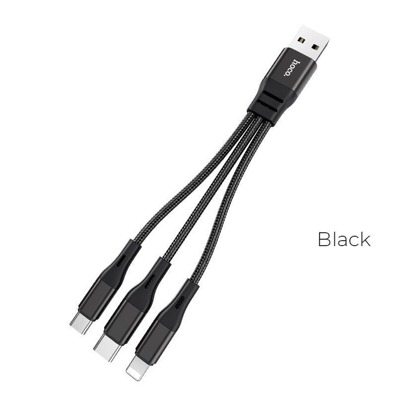 Hoco X47 3-in-1 Harbor charging cable(iP+Micro+Type-C) 0.25M - Saif Al Najmi Kw